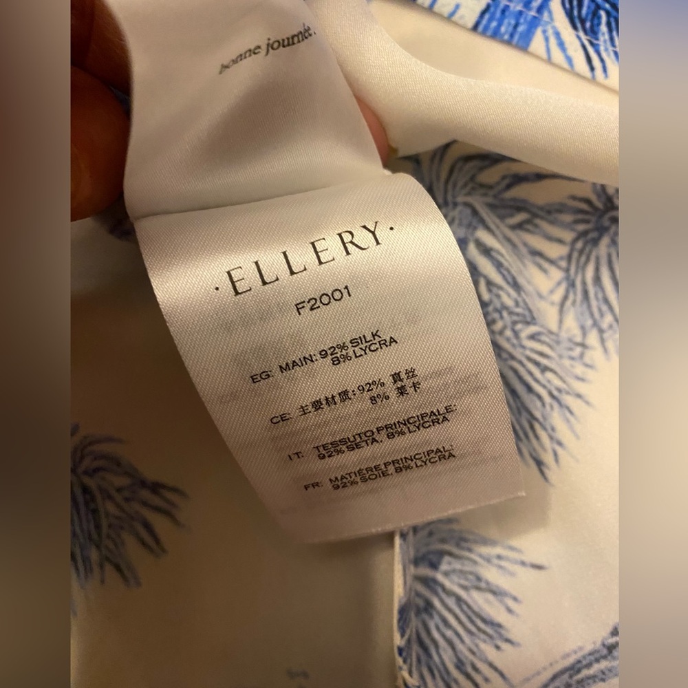 Ellery silk Blue and White Dinosaur Print Shirt - Picture 12 of 16